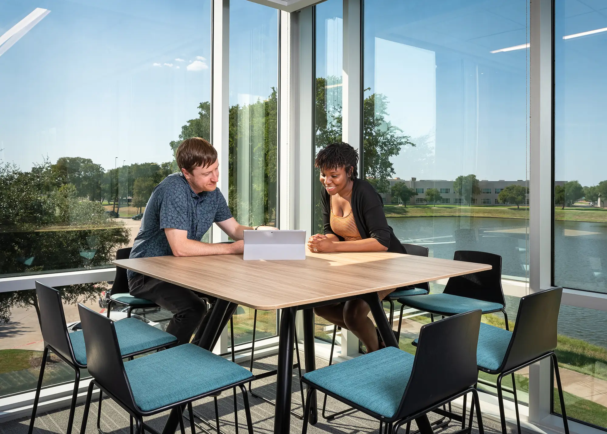 Meeting room at Caliber headquarters in Lewisville, TX.